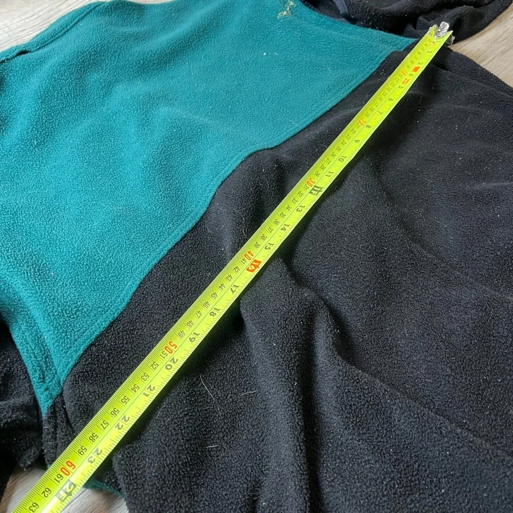 Mountain Dew Fleece Jacket Mens L/XL Teal Black‎ Full Zip Colorblock Vintage 90s